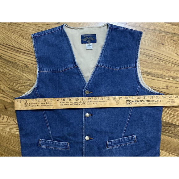 Circle S Dallas Texas Denim Vest Mens XXL 100% Cotton Blue Cowboy Western Vest - Picture 3 of 8